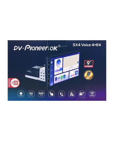 Магнитола (9 дюймов) DV-Pioneer SX4 Voice 4/64GB (с посадкой 1din)