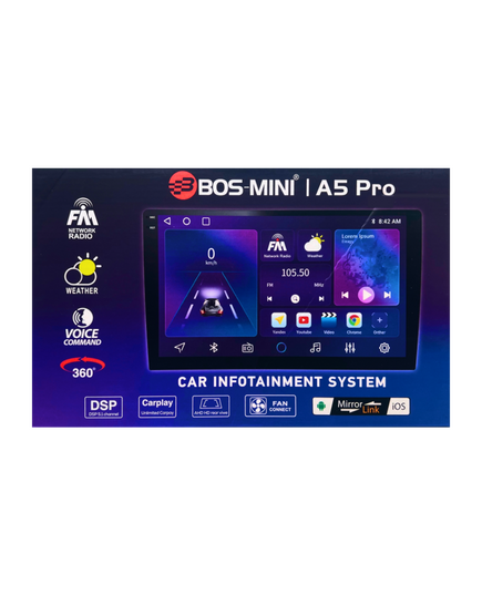 Магнитола android (10 дюймов) BOS-MINI A5 PRO 4+64 GB