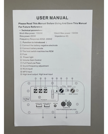 Сабвуфер 10" BOS-MINI BOS-N10, изображение 4