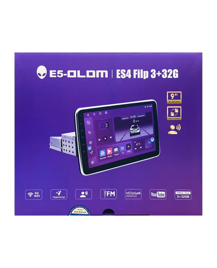 Магнитола (9 дюймов) E-OLOM ES4 Flip 3+32GB (с посадкой 1din)